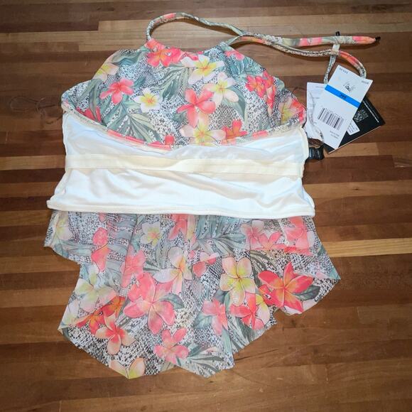 Coco Reef Womens Monaco Aura Crop Underwire Tankini Multi, 36C - Picture 7 of 11